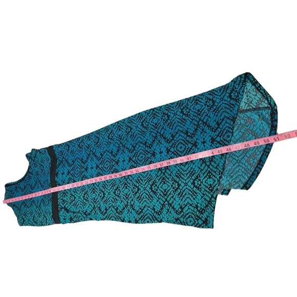 Catherine's Women’s 3X (26/28) Faux Wrap Tank Dress Teal Black SharkBite Hem - Picture 6 of 6